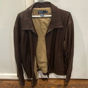 Polo Ralph Lauren brown leather jacket
